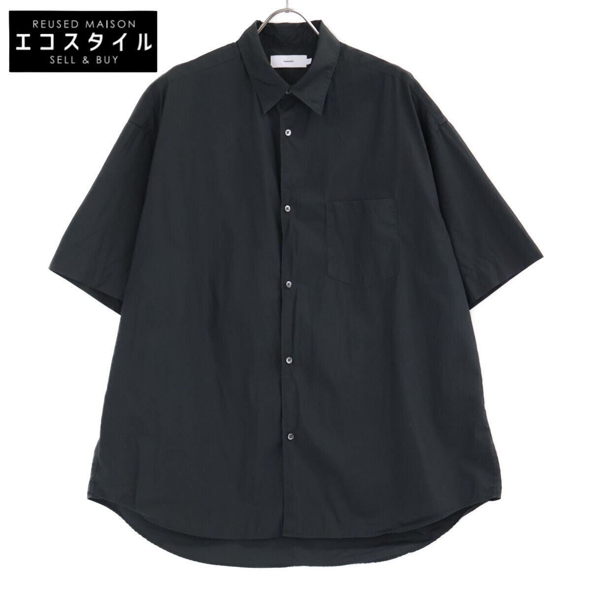 Graphpaper グラフペーパー GM 242 50040 B ﾌﾞﾗｯｸ Broad S Oversized Regular Collar Shirt 1