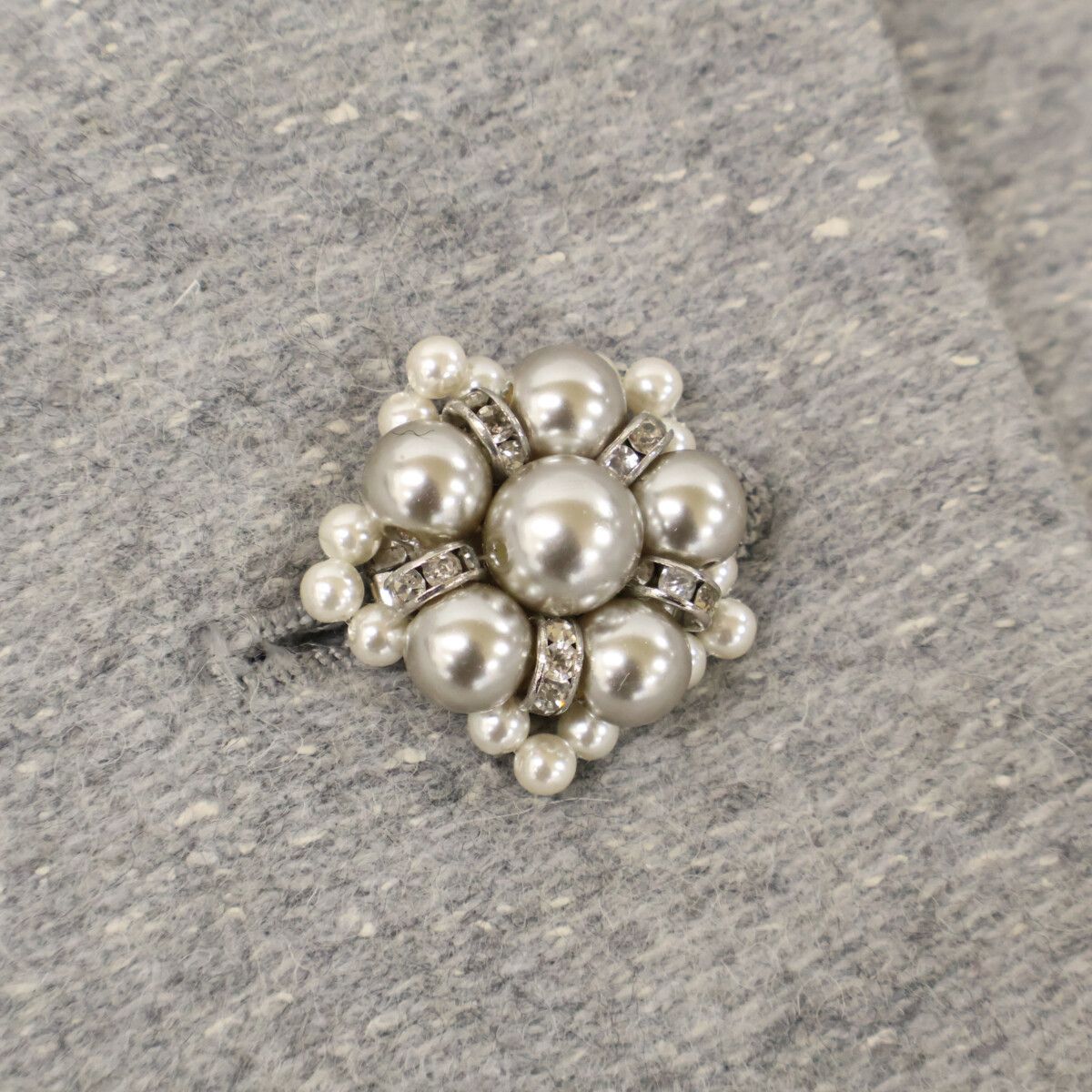 AUSTIN REED オースチンリード ｸﾞﾚｰ ｳｰﾙ ﾐﾝｸﾌｧｰ ﾋﾞｼﾞｭｰ ｼﾞｬｹｯﾄ 38