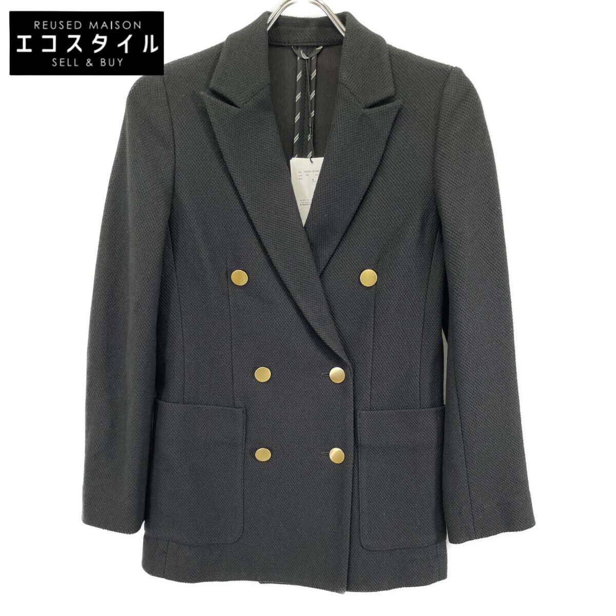 ANAYI アナイ ﾌﾞﾗｯｸ ｺｯﾄﾝ混 金釦 ﾛﾝｸﾞｼﾞｬｹｯﾄ 36 - メルカリ