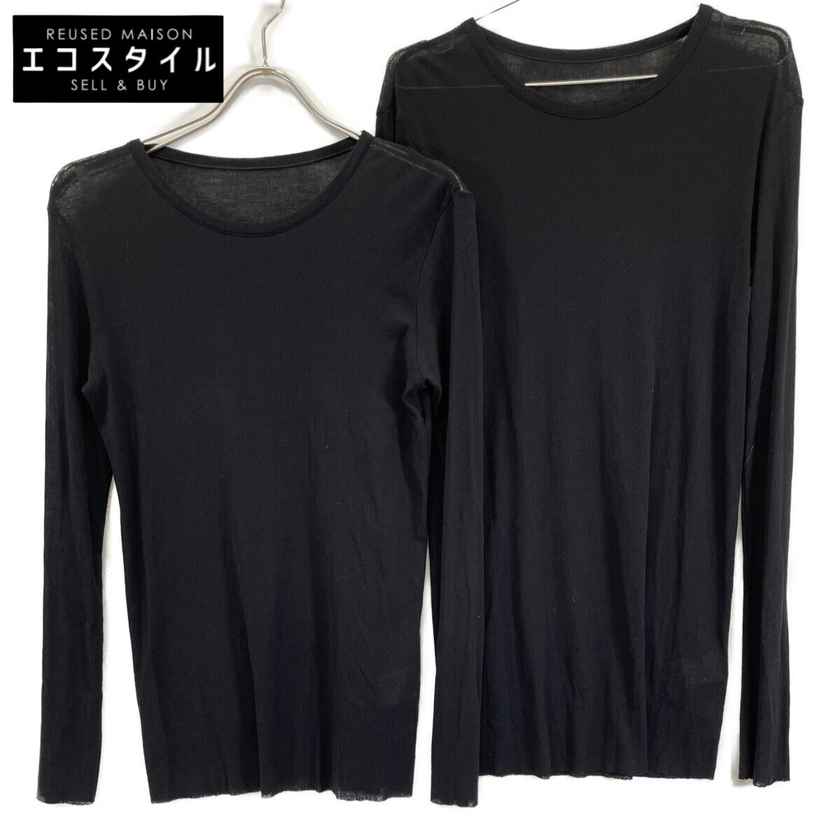 Y s ワイズ YU-T 16-675 テレコ素材 コットン アンサンブル クルーネック カットソー 2