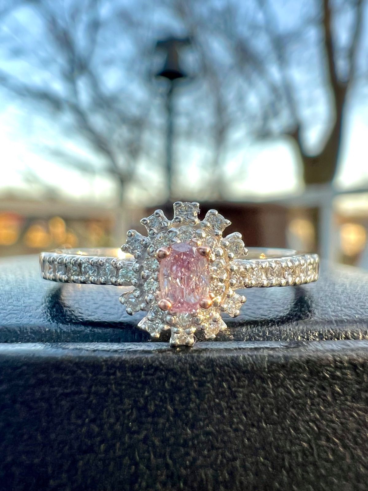 天然ピンクダイヤモンドリング CGLソーティング付属