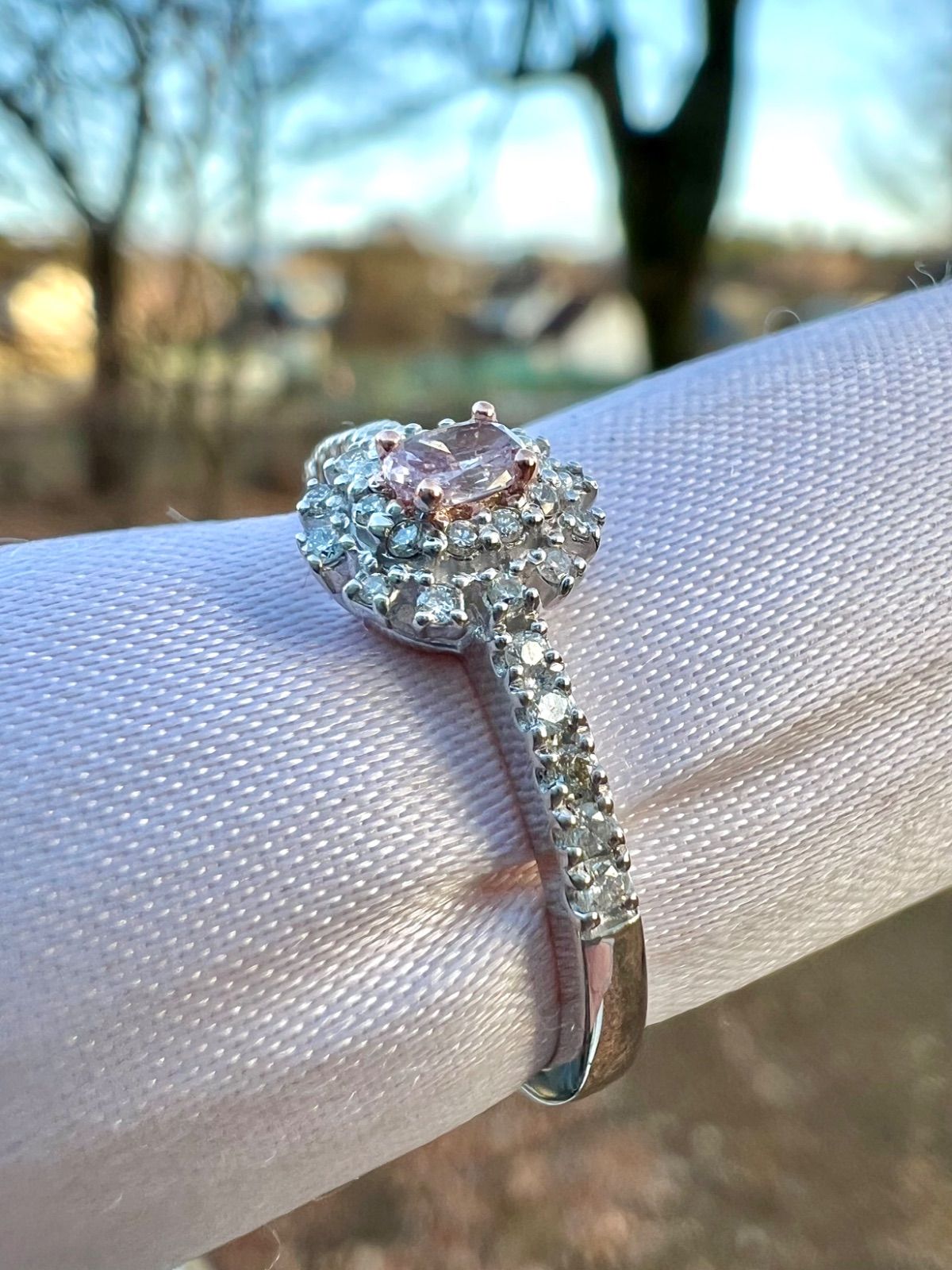 天然ピンクダイヤモンドリング CGLソーティング付属