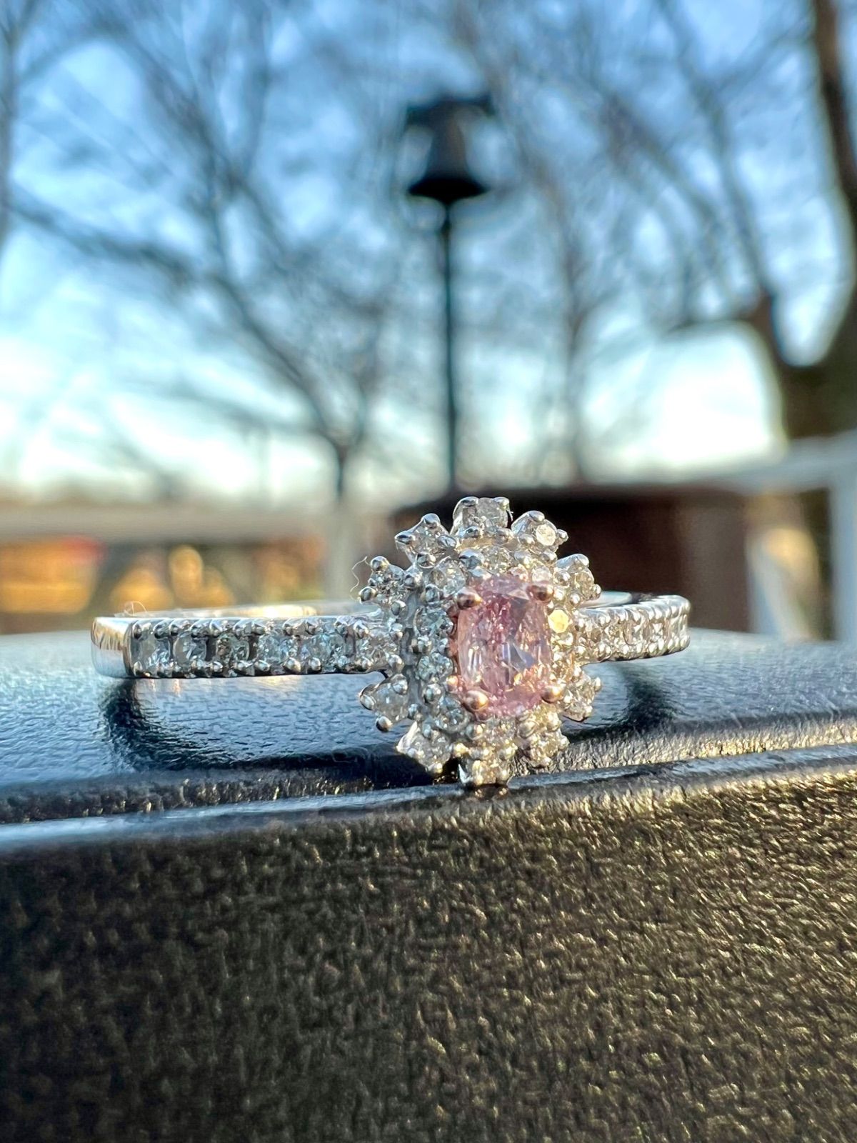 天然ピンクダイヤモンドリング CGLソーティング付属