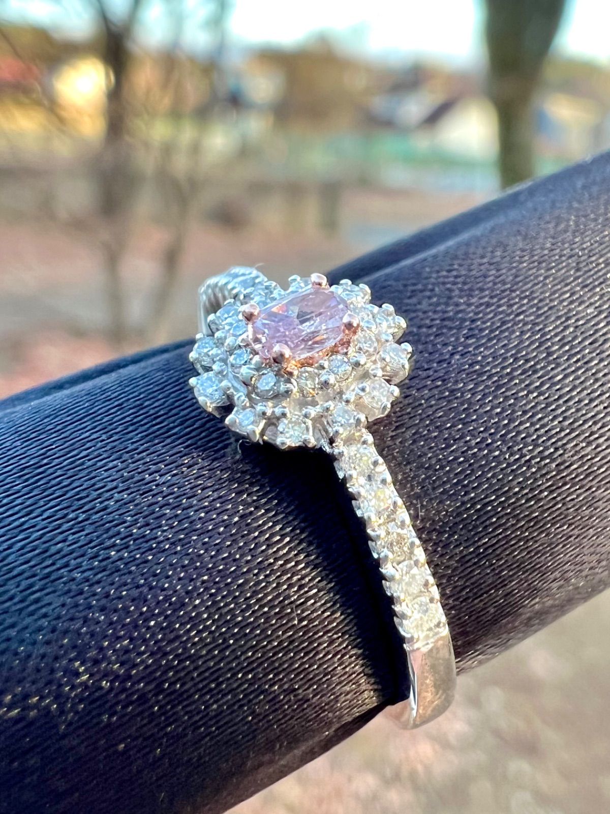 天然ピンクダイヤモンドリング CGLソーティング付属