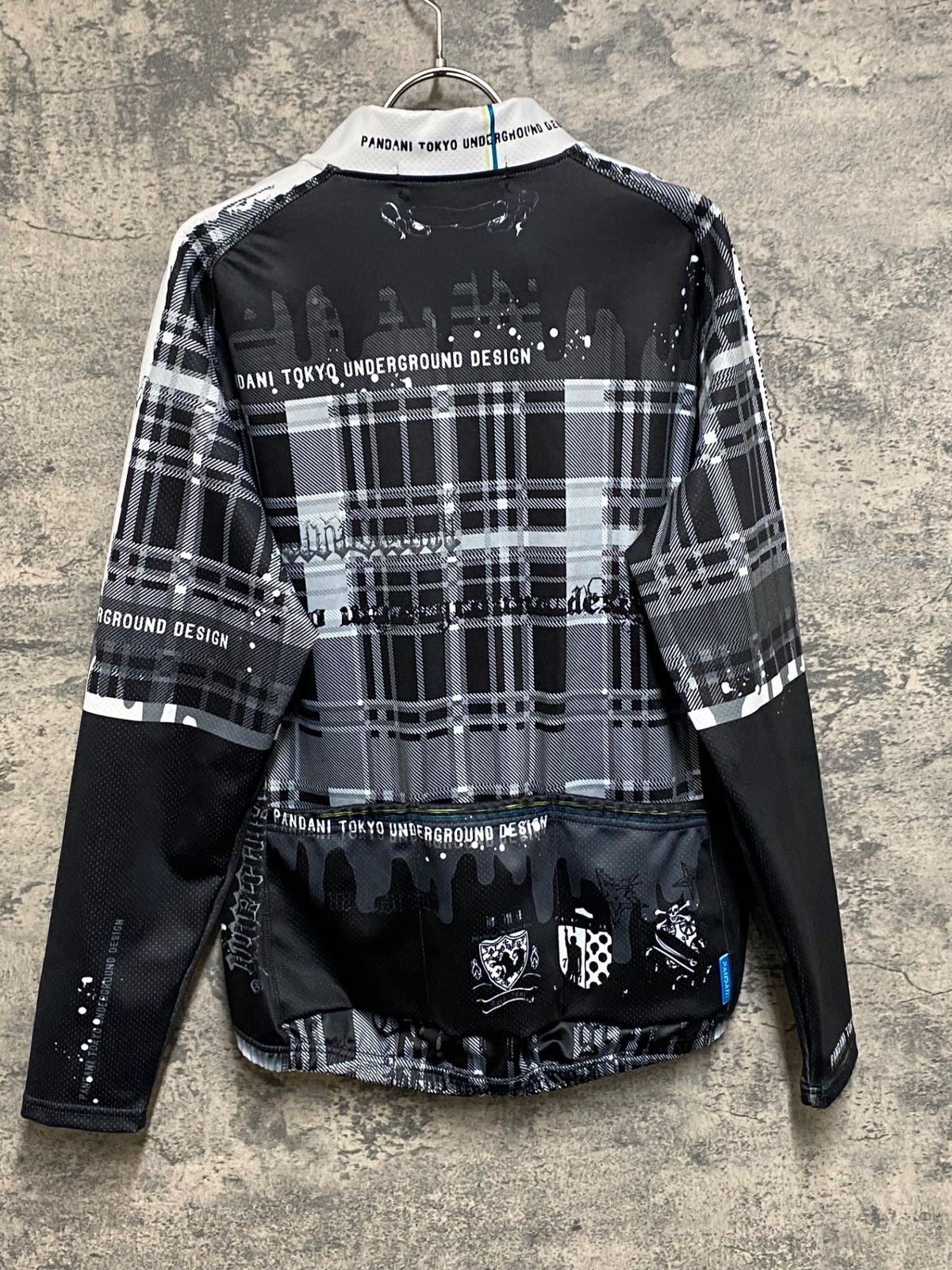 JR924 パンダーニ PANDANI 長袖 サイクルジャケット 黒 白 チェック M
