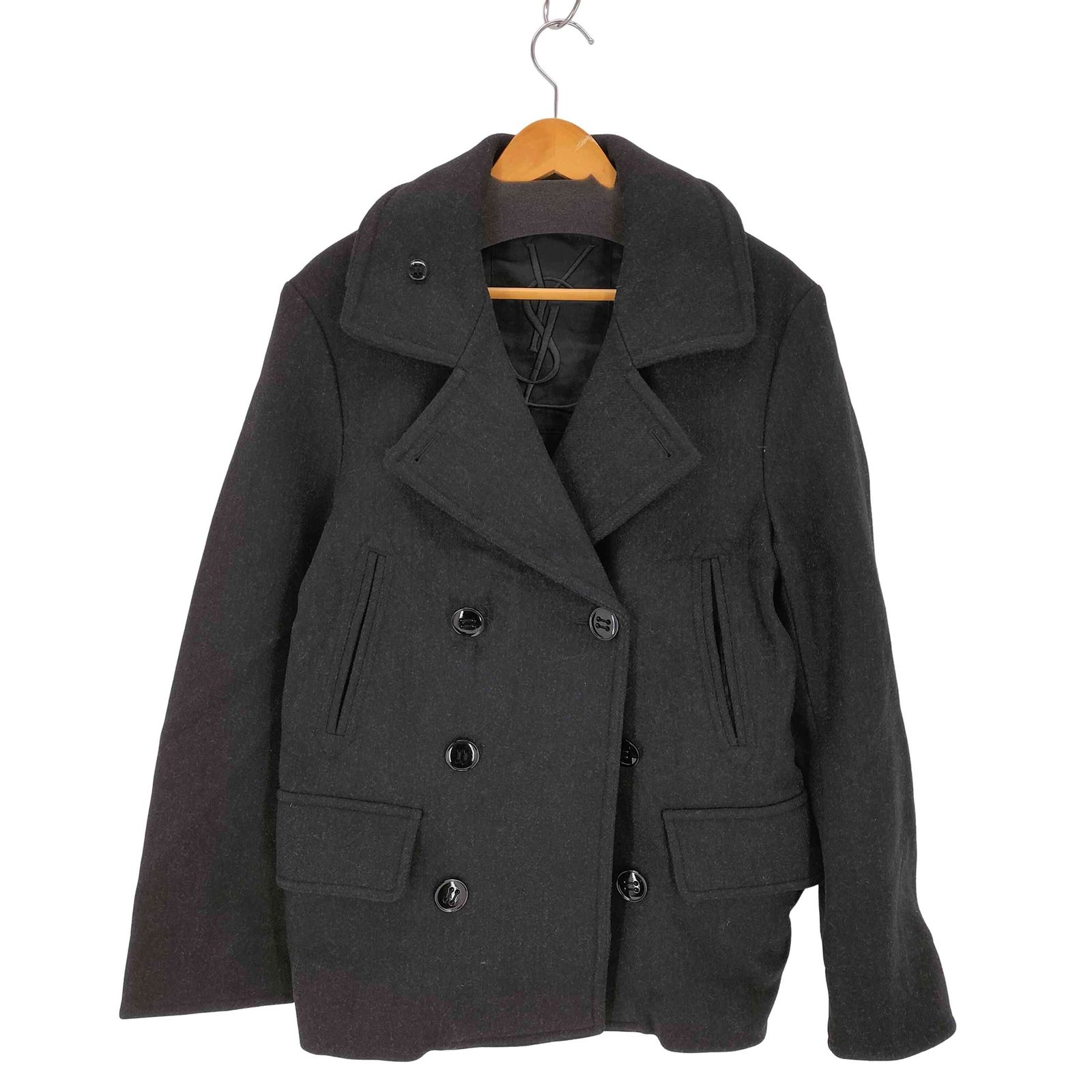 イヴサンローラン Yves Saint Laurent イタリア製 メルトンショートピーコート メンズ 表記無