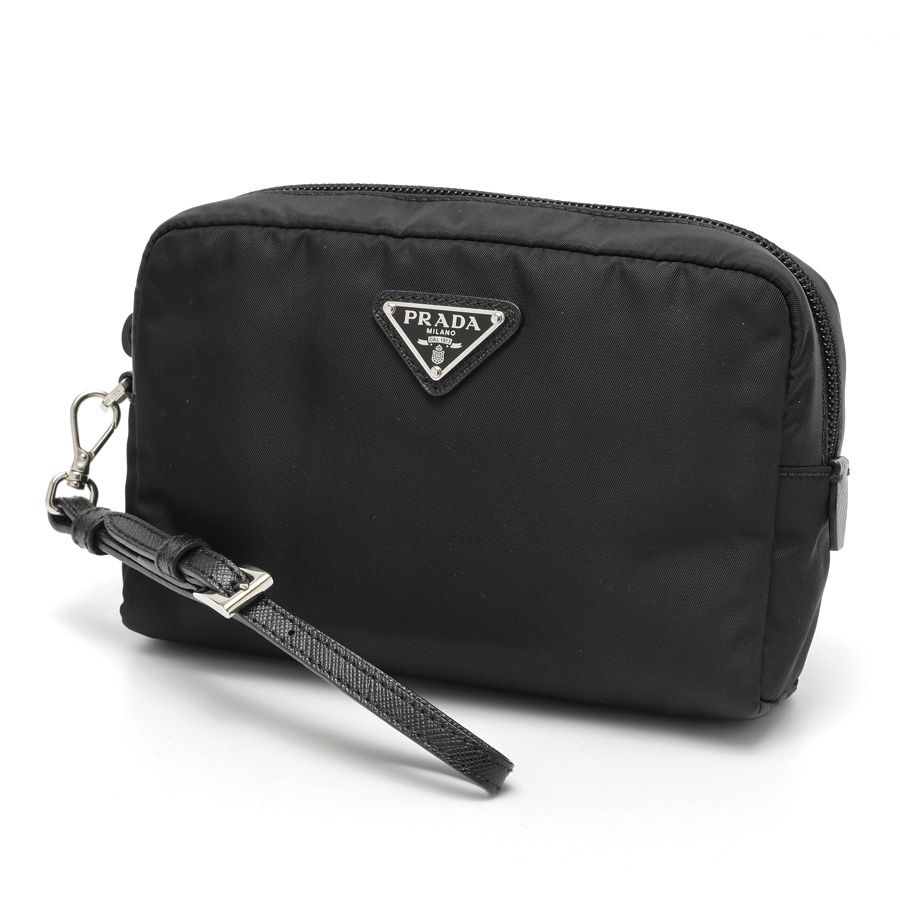 プラダ PRADA Re Nylon ポーチ コスメポーチ トラベルポーチ 1 NS 021 ナイロン サフィアーノレザー ブラック 商品番号 S 159611