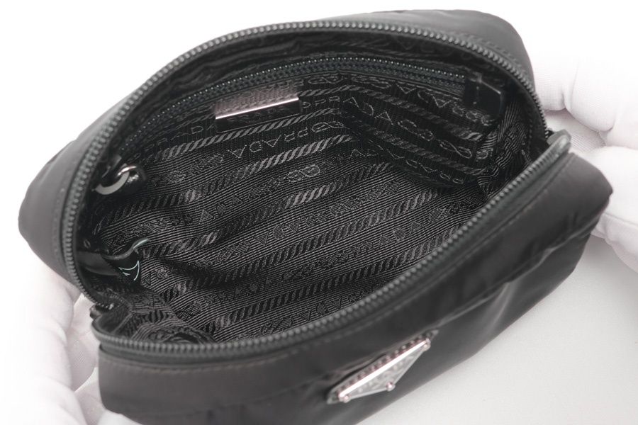 プラダ PRADA Re Nylon ポーチ コスメポーチ トラベルポーチ 1 NS 021 ナイロン サフィアーノレザー ブラック 商品番号 S 159611 その他 バッグ レディース