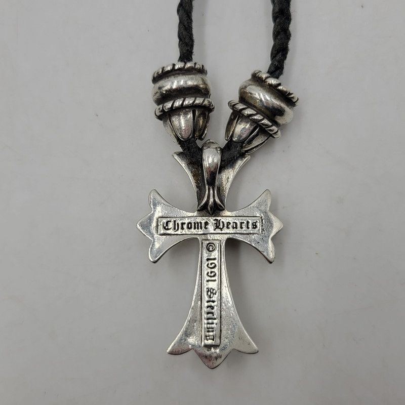 中古品】CHROME HEARTS クロムハーツ LEATHER BRAID CH CRS SML CL