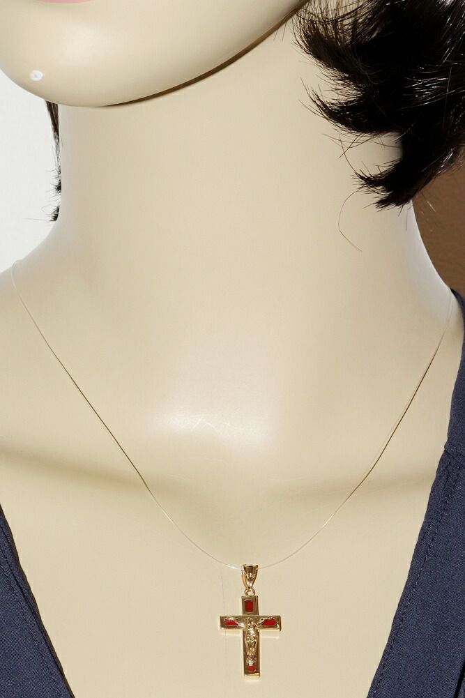 ペンダントトップ K 18 YG カーネリアン1 7 ct ロザリオクロス