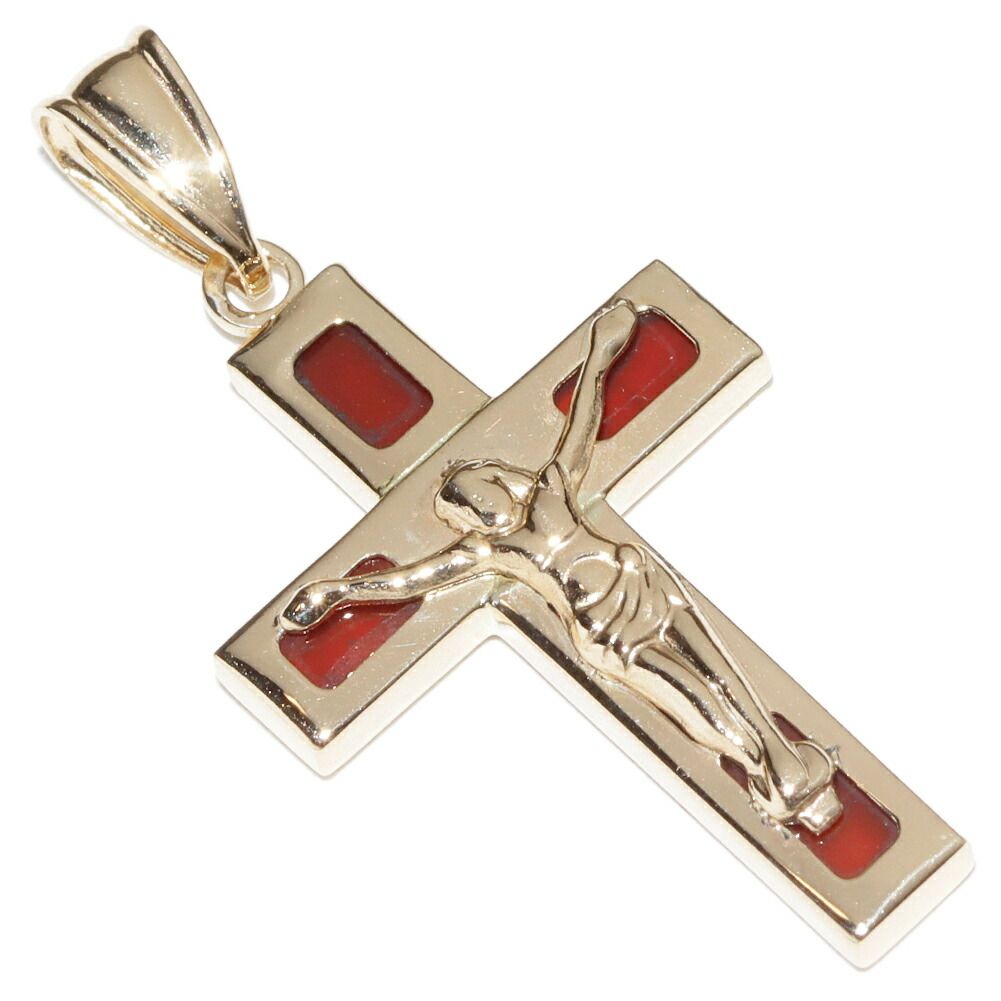 ペンダントトップ K18YG カーネリアン1.7ct ロザリオクロス