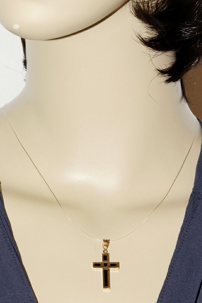 ペンダントトップ K 18 YG オニキス1 28 ct クロス