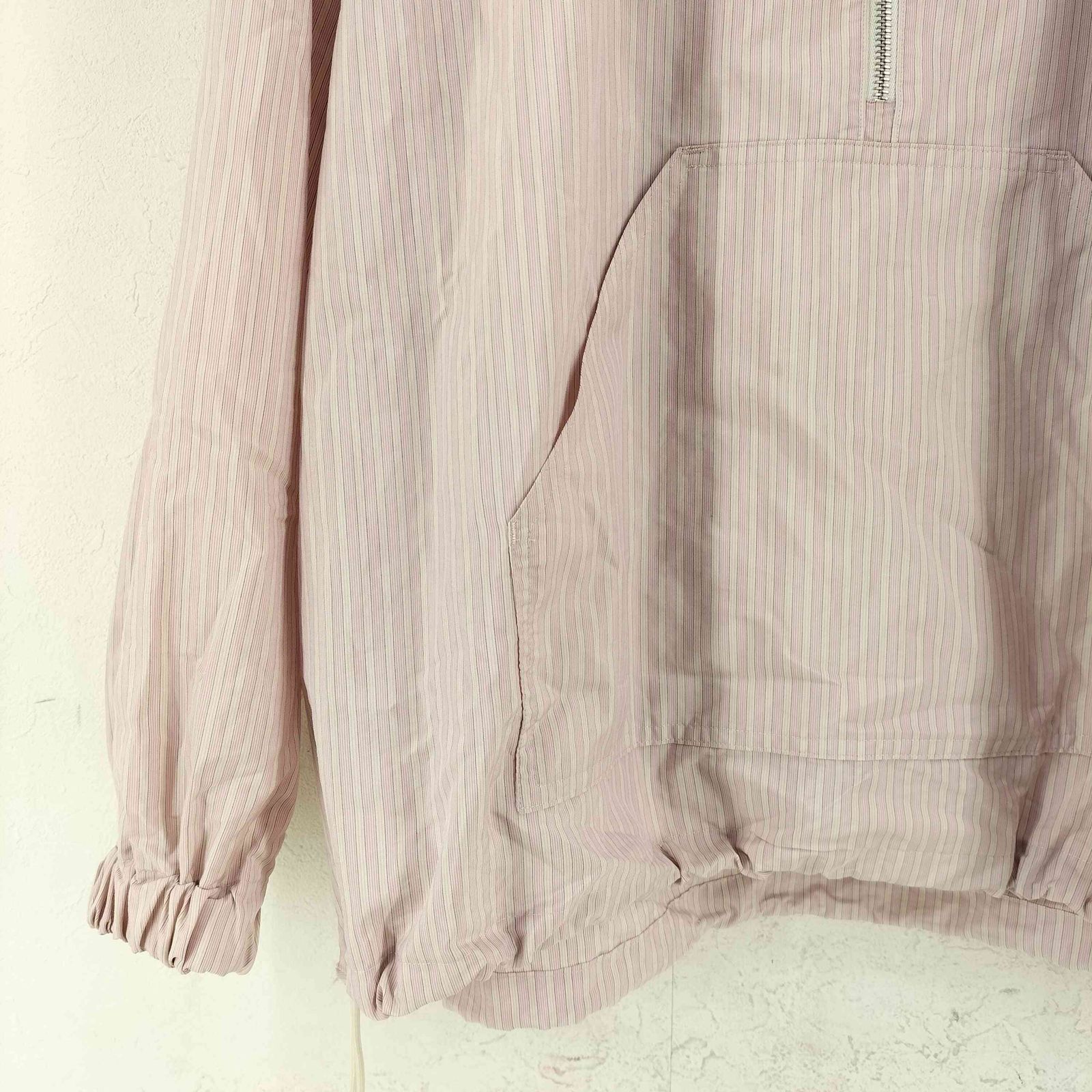 オーラリー AURALEE FINX POLYESTER STRIPE HOODED ZIP P/O メンズ JPN