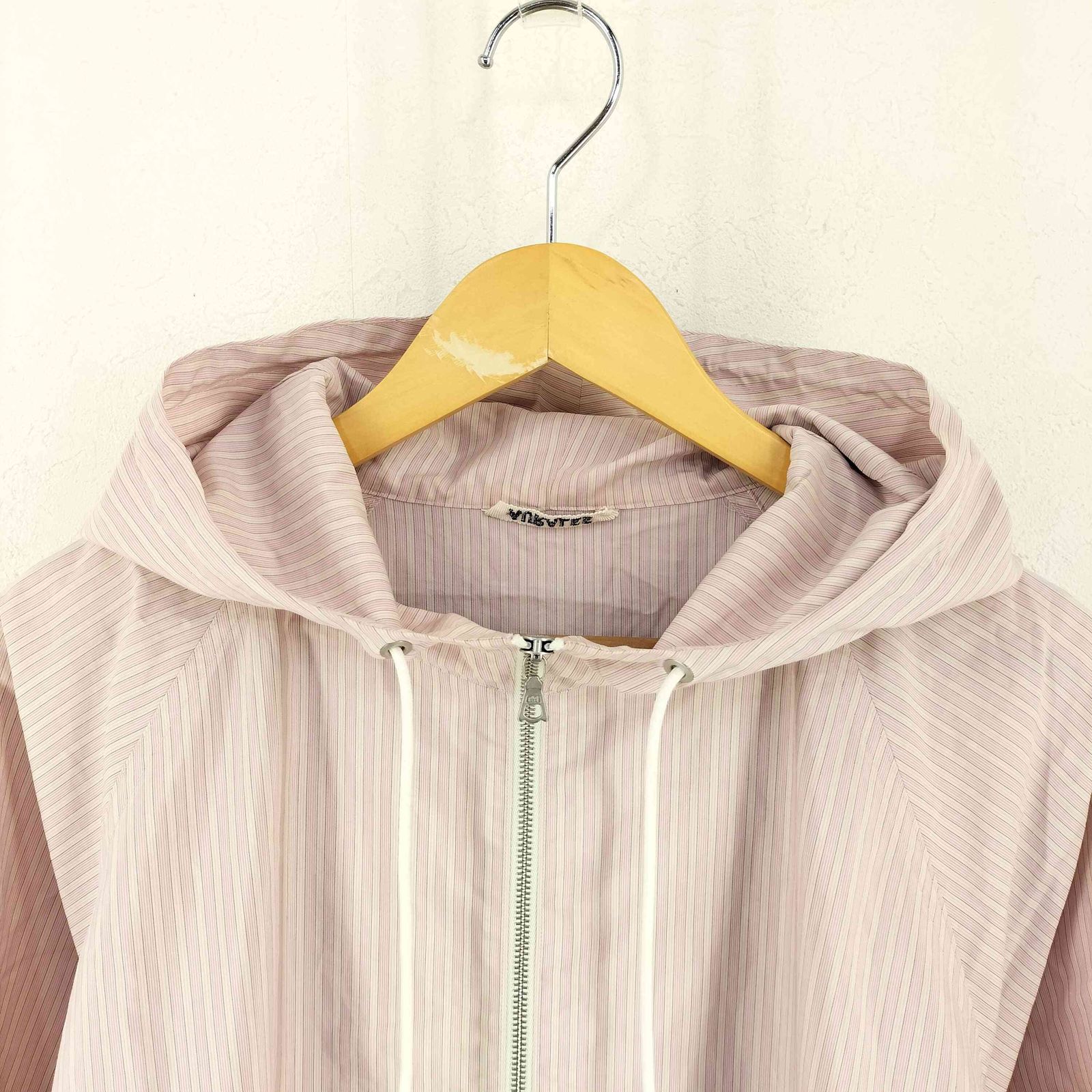 オーラリー AURALEE FINX POLYESTER STRIPE HOODED ZIP P/O メンズ JPN