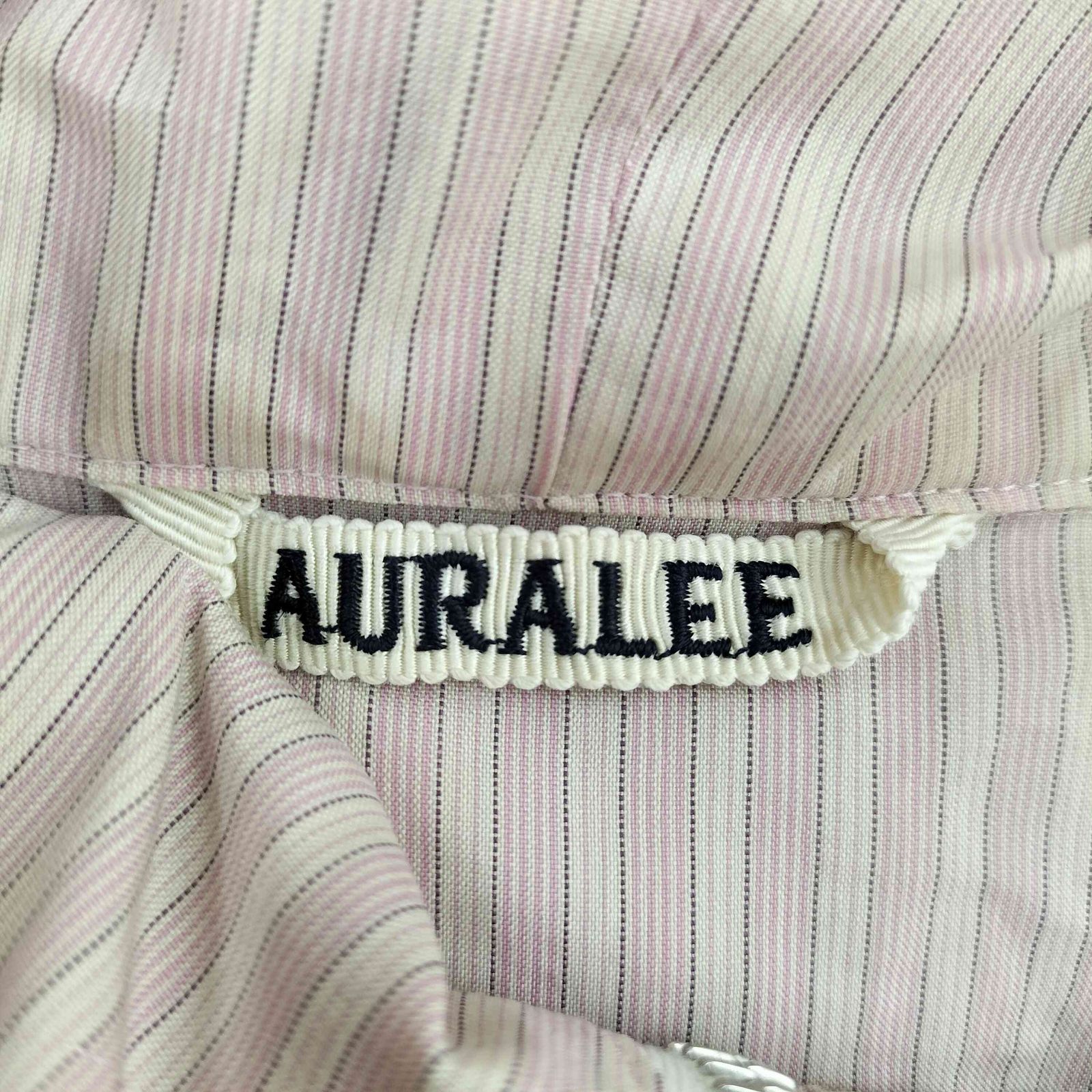 オーラリー AURALEE FINX POLYESTER STRIPE HOODED ZIP P/O メンズ JPN