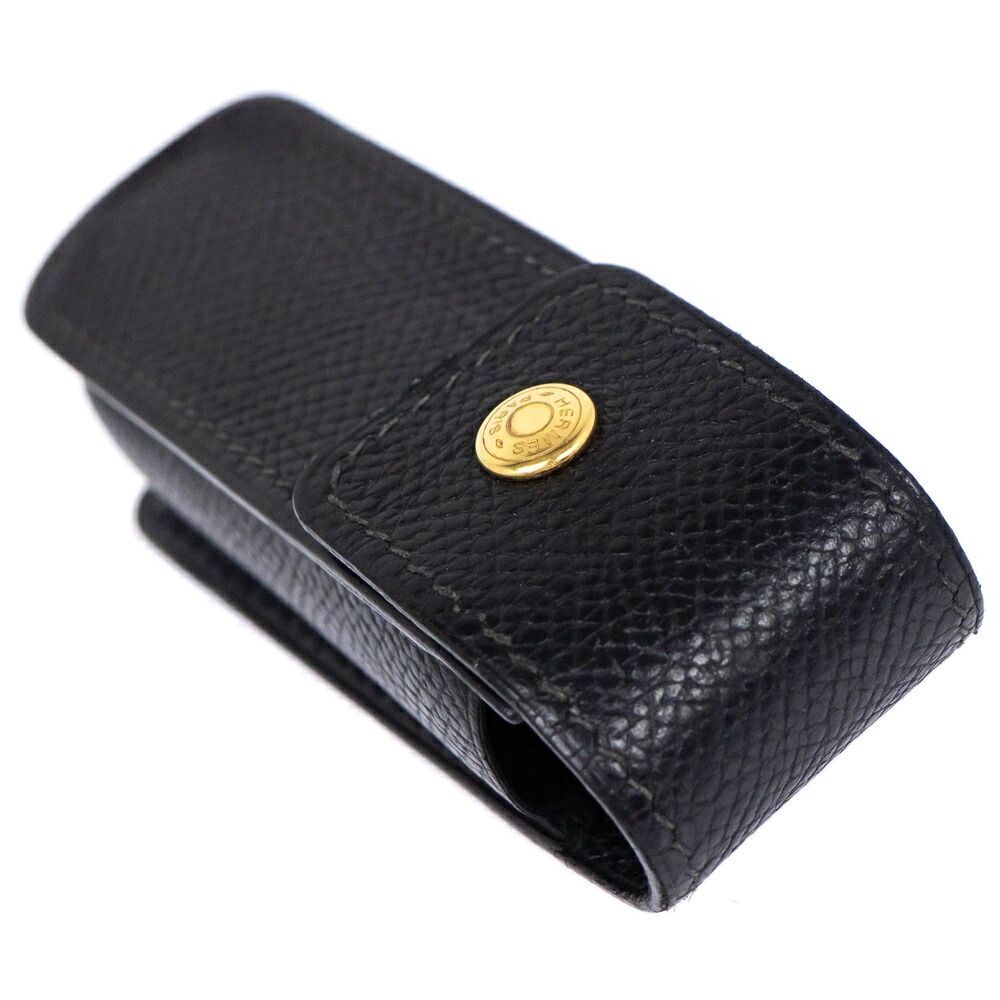 名東】エルメス ガムケース 黒 クシュベル ゴールド金具 印鑑ケース
