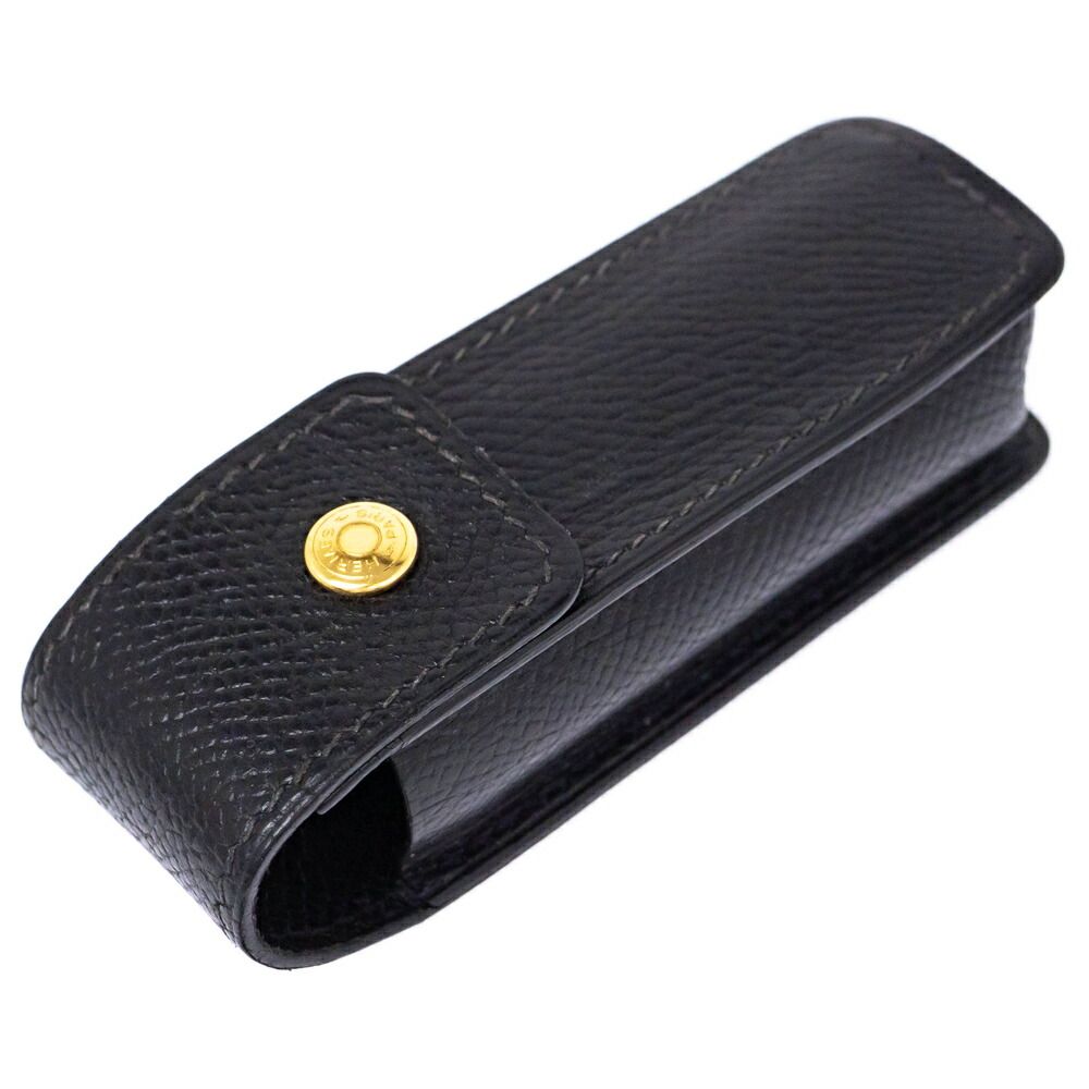 名東】エルメス ガムケース 黒 クシュベル ゴールド金具 印鑑ケース