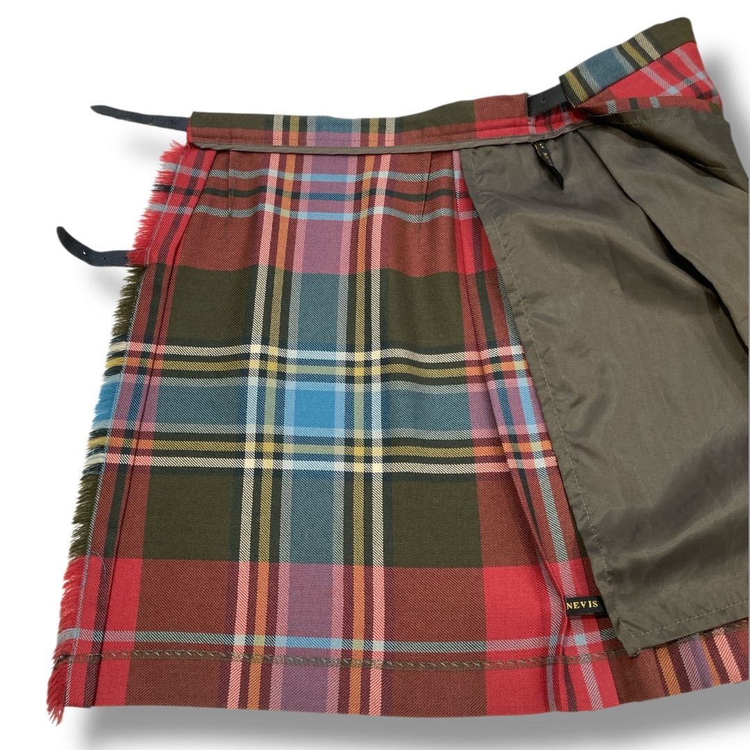 GLEN NEVIS 100%ウール プリーツスカート グレンネイビス100%ウール プリーツスカート Lサイズ