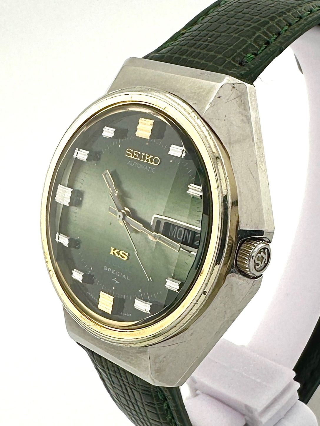 キングセイコー　vanac 5246-6050 グリーン文字盤　OH済み 1970年代】SEIKO KING SEIKO VANAC SPECIAL 5面カットガラス仕様