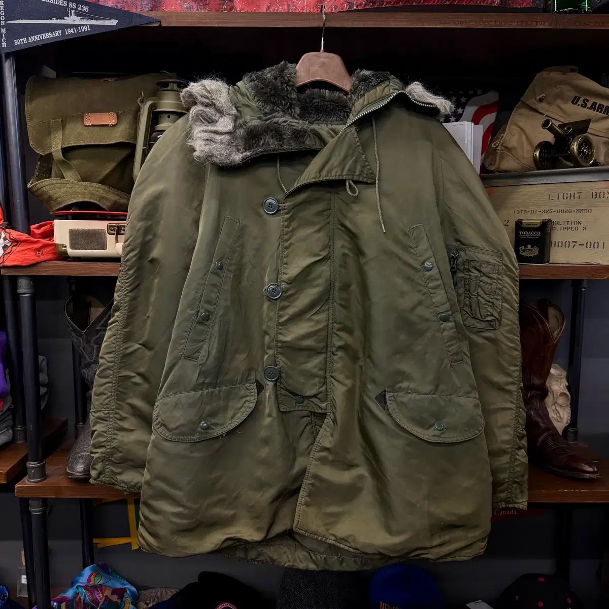90 s アルファ インダストリー N 3 B ミリタリー ファー フード マウンテンパーカー ジャケット パーカ 135