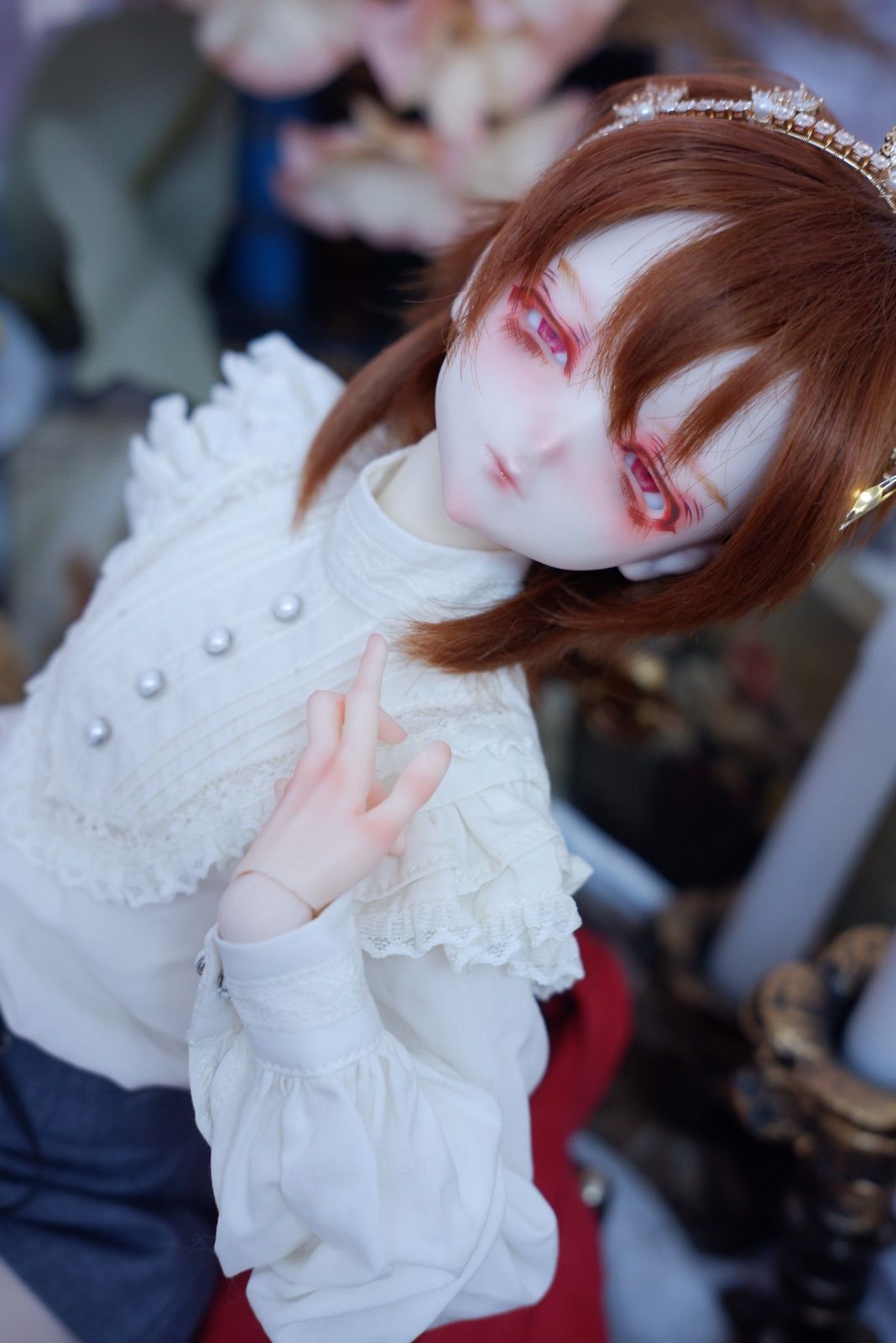 DDH-09 セミホワイト肌 カスタムヘッド＋デカールアイ ソフビ盛り