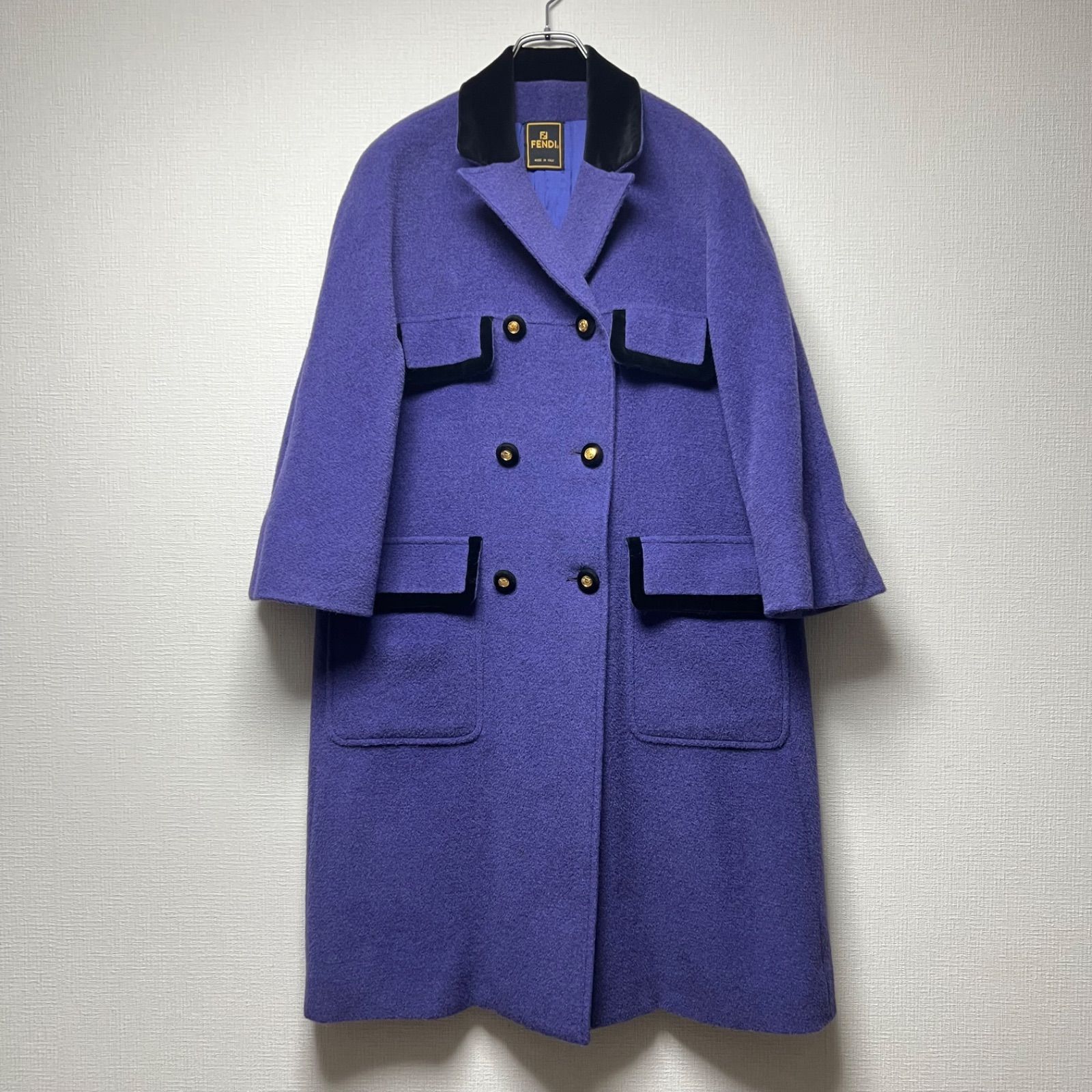 FENDI フェンディ アルパカウール ダブルブレスト トリムチェスター