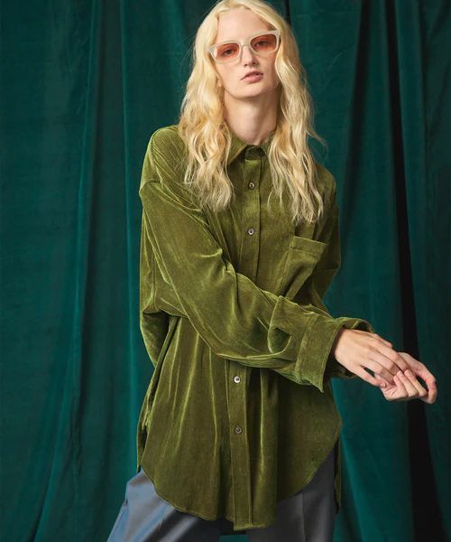 Maison Special 25aw Prime-Over Flocky Print Regular Collar Shirt
