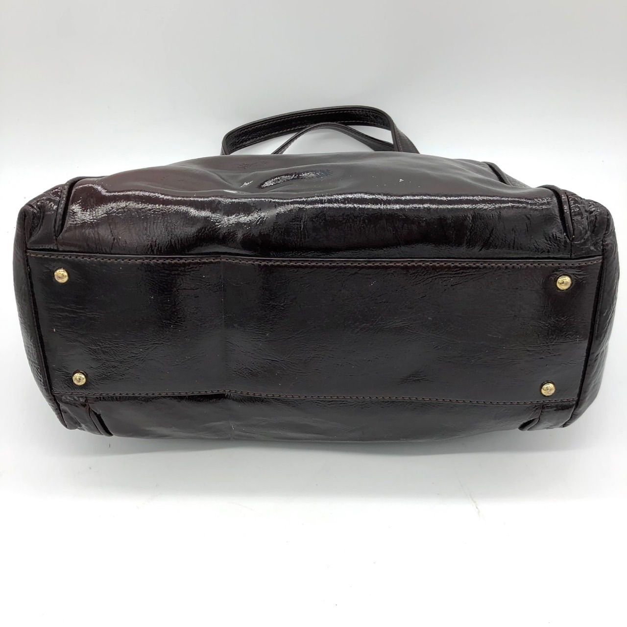 美品】マックスマーラ エナメル トートバッグ A4収納可 ブラウン 茶