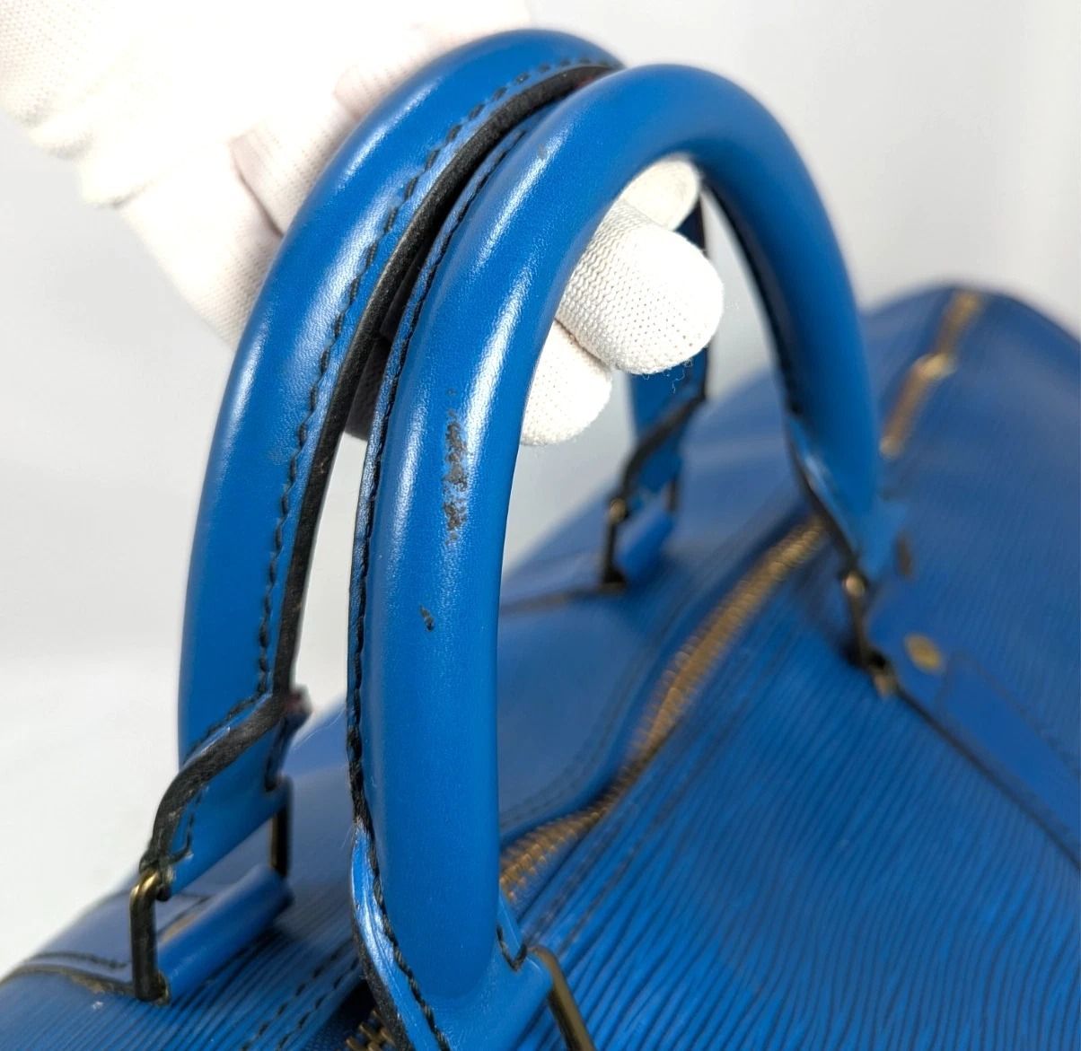 本物】ルイ ヴィトン ボストンバッグ キーポル50 エピ トレドブルー