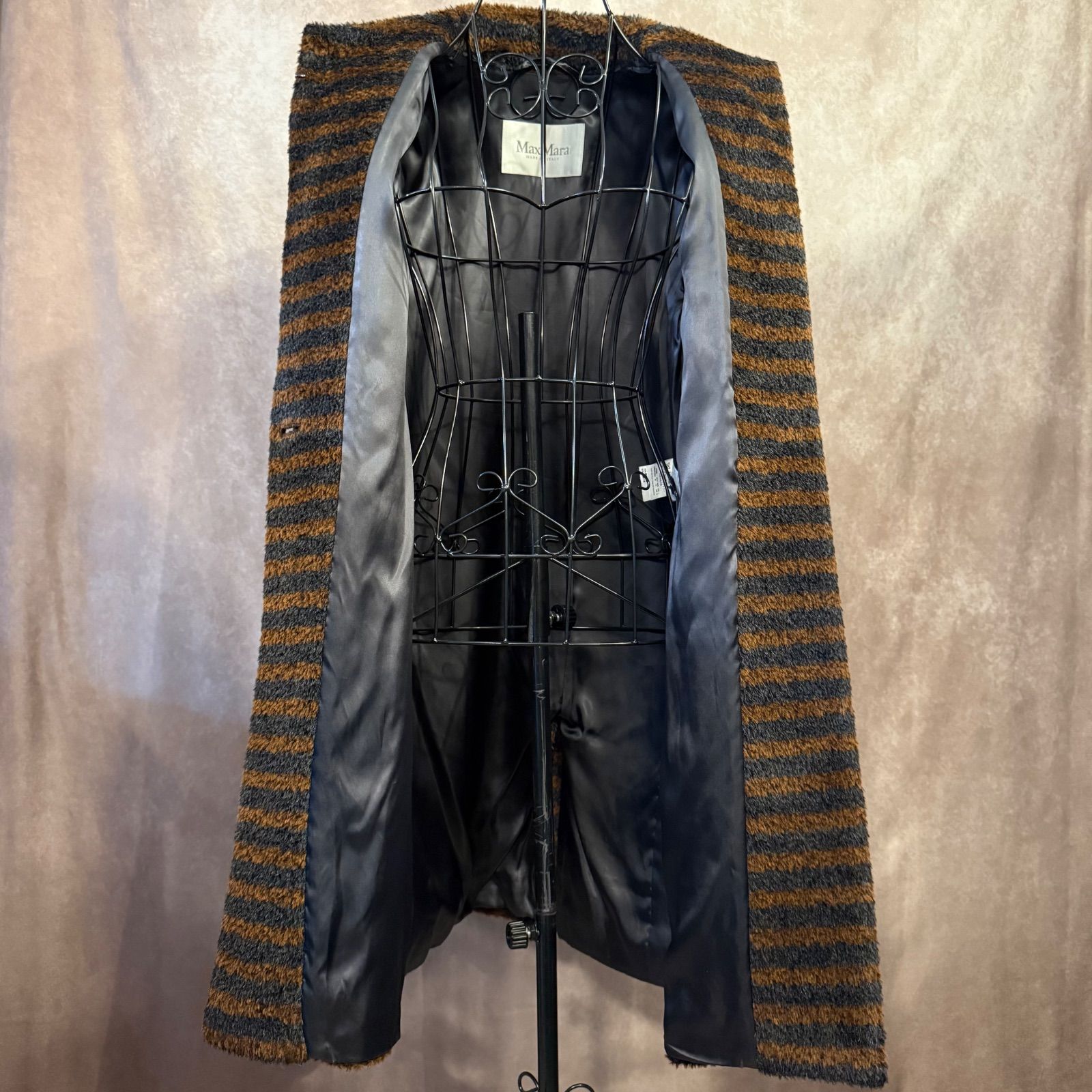 極美品 Max Mara マックスマーラ 白タグ ロングコート シャギー 