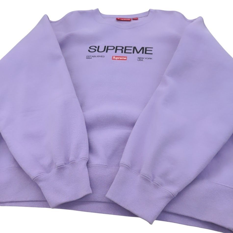 24SS Supreme シュプリーム Established Crewneck Violet スウェット L 