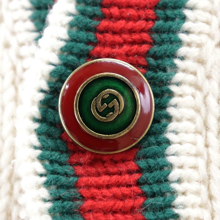 GUCCI グッチ ニットスクールロングカーディガン GUCCY シェリーライン