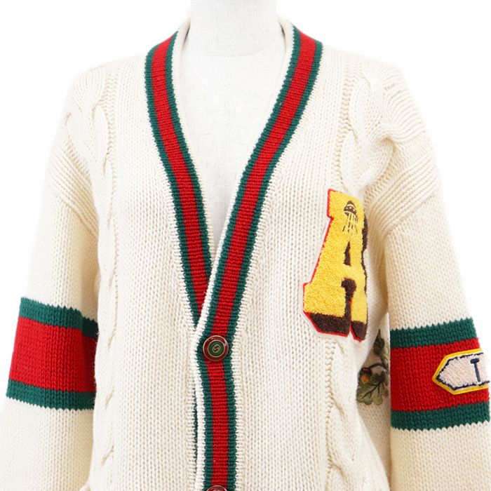 GUCCI グッチ ニットスクールロングカーディガン GUCCY シェリーライン