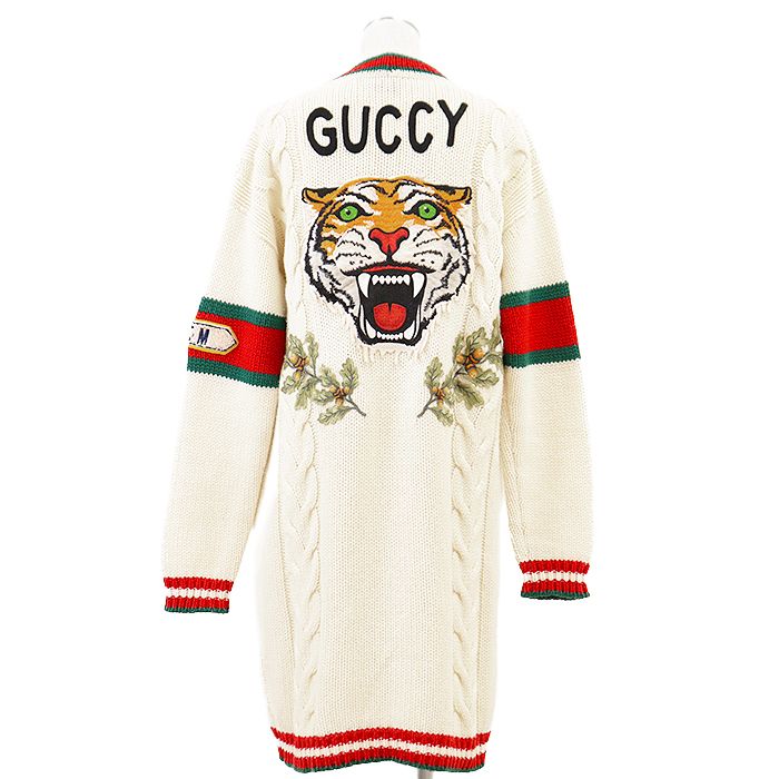 GUCCI グッチ ニットスクールロングカーディガン GUCCY シェリーライン