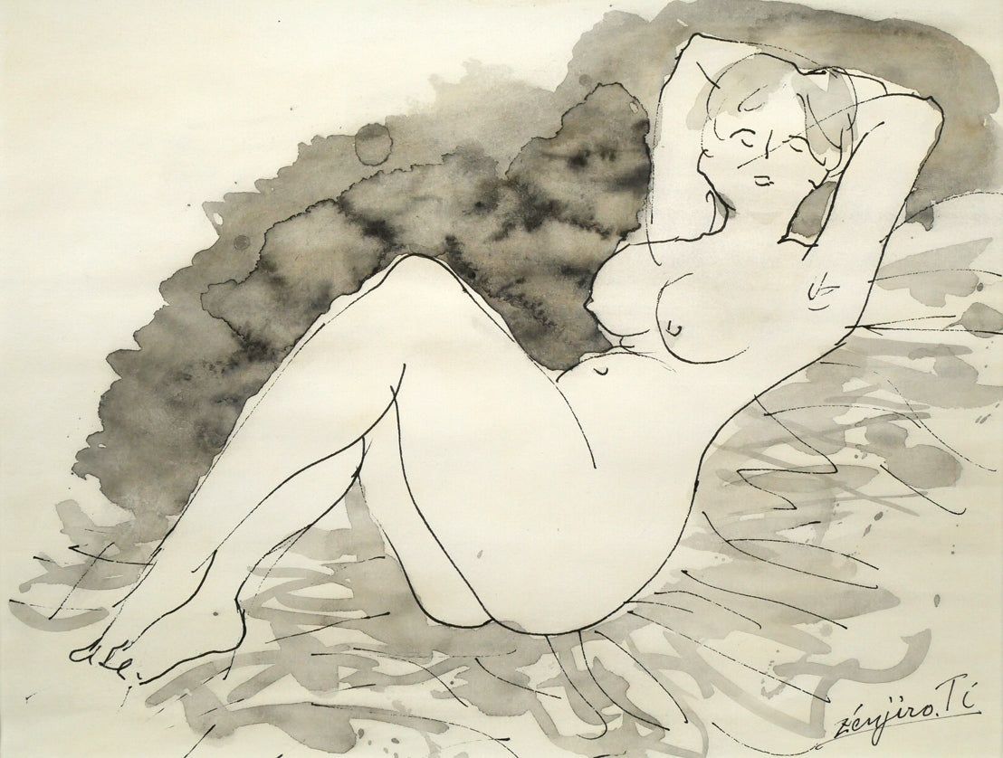 近岡 善次郎 裸婦像 水彩画 ペン 一水会運営委員 安井賞受賞 山形県 新庄ふるさと歴史センターに記念室 小竹美術