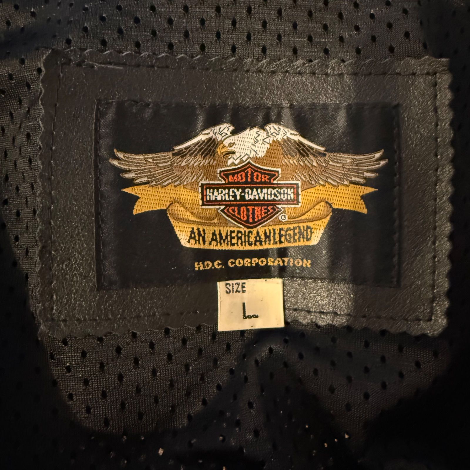 HARLEY DAVIDSON ハーレーダビッドソン パンチングレザージャケット L