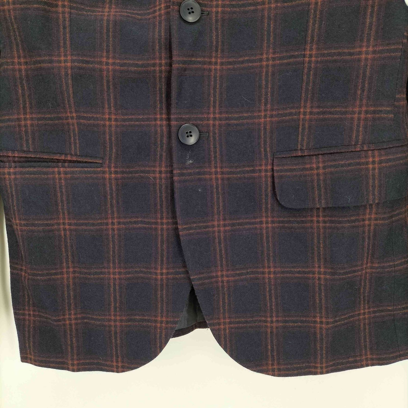 アニエスベーオム　チェックジャケット アニエスベーオム Agnes b.homme 2Bチェックウールテーラード