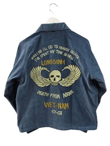 フェローズ PHERROW S ベトジャン スーベニアジャケット 別珍 25 W-PVSJ 1 サックス M DFA スカル刺繍