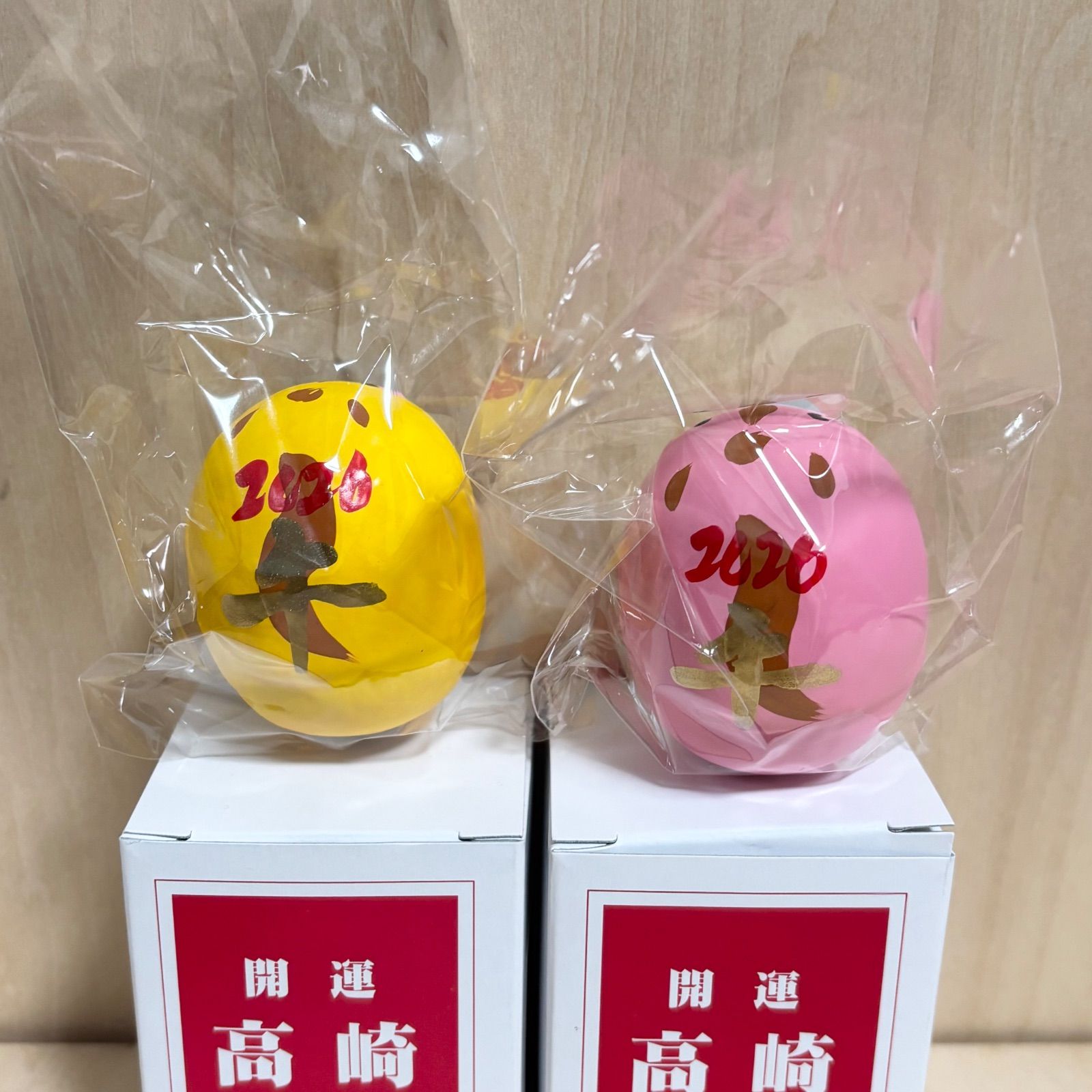 onちゃん干支ミニだるま 午 黄&桃 セット