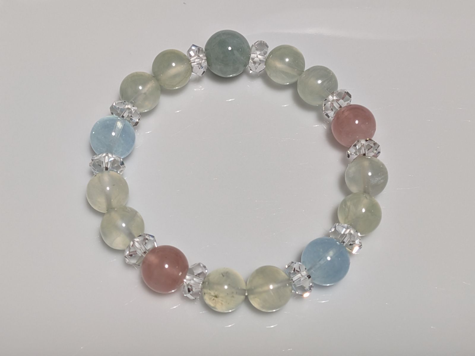 パワーストーン ブレスレット 天然石 プレナイト他 16 cm No 88