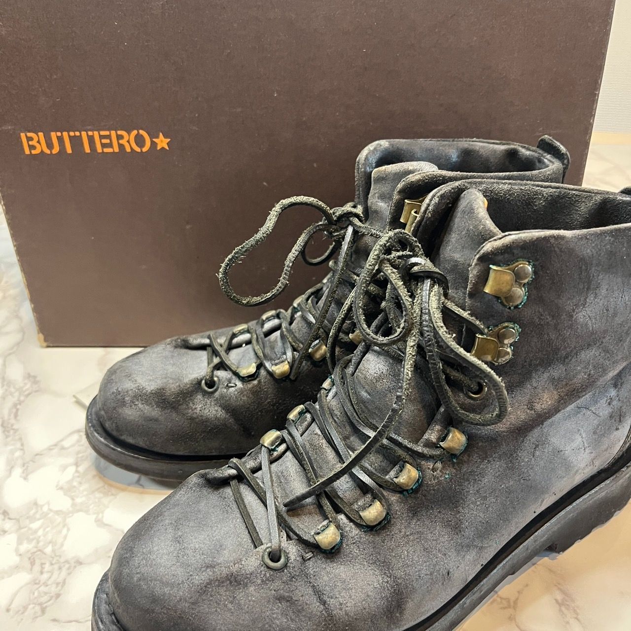 ブッテロ BUTTERO レースアップ ブーツ スエード レザー Vibramソール 