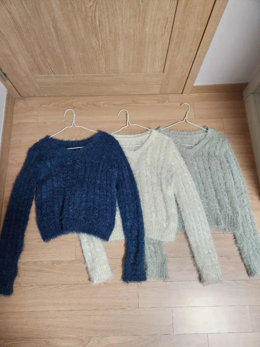 3点全てプレゼント レディース ふわふわ ファー ニット 3点セット