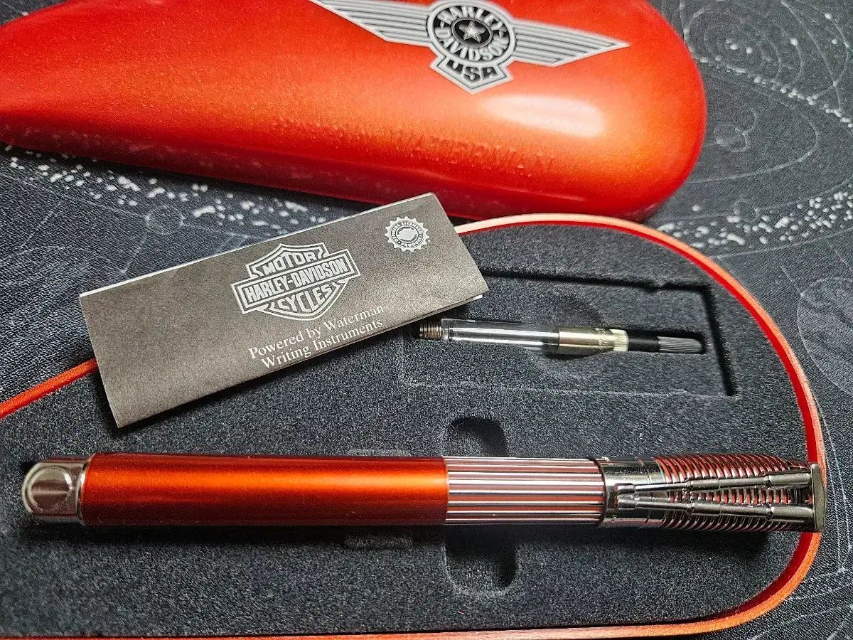 ウォーターマン ハーレーダビッドソン 万年筆 M닙 ケース セット