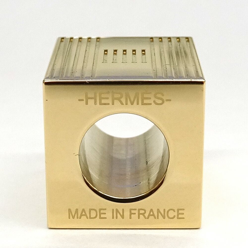  栄 エルメス スカーフリング キューブトーテム Hモチーフ メタル ゴールド GD フランス製 レディース 小物 その他 その他 アクセサリー