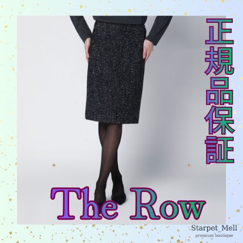 The Row ブラックブークレウールスカート