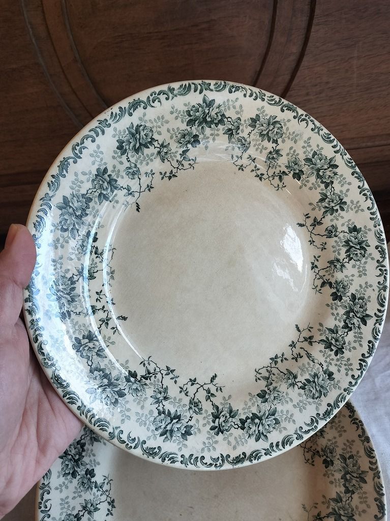 フランス アンティーク 購入 絵つき皿 Choisy Le Roi 装飾 皿 3枚