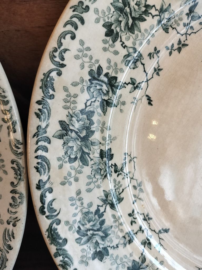 フランス アンティーク 購入 絵つき皿 Choisy Le Roi 装飾 皿 3枚