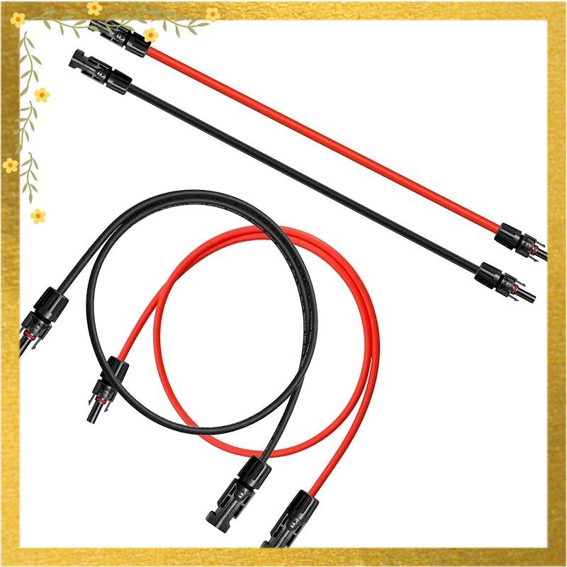 WBGADAM MC 4 ケーブル 15 m 6 sq 延長ケーブル 10 awg ソーラーパネルケーブル 太陽光発電パネル 両端加工 2本 組