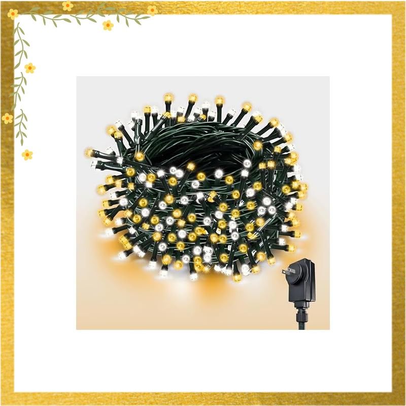 200 LEDストリップ二色デザイン 13メートル深緑線 は8種のモデルとメモリー機能付きで、室内外の装飾（イルミネーションライト）――クリスマスツリー、庭園、誕生日、バレンタイン、結婚