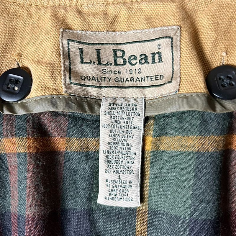 LLBean 脱着 中綿 ライナー コットン ハンティング ジャケット L / LL